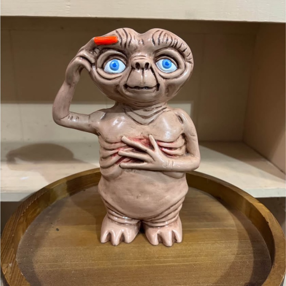 Vintage 1980s ET Figurine with Blue Eyes